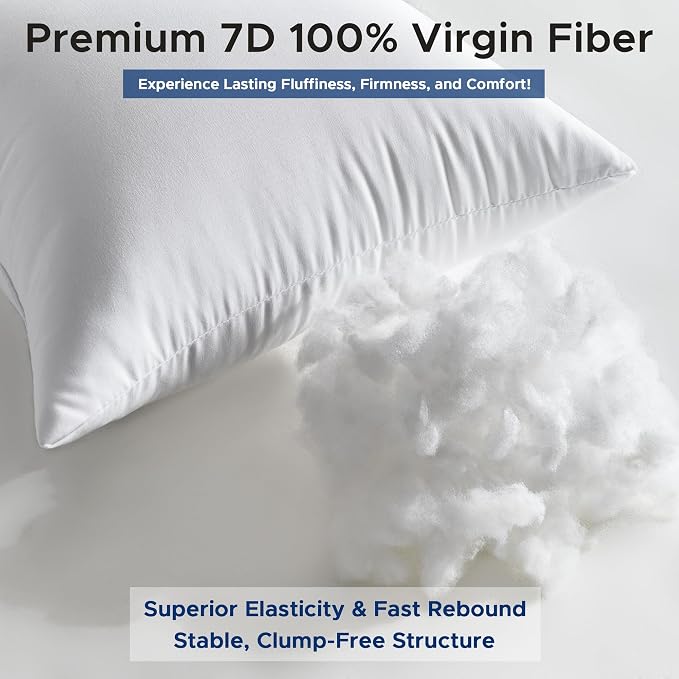20 x 20 Throw Pillow Inserts Pack of 4 Large White Decorative Square Pillows for Living Room Couch Bed Sofa Cushion Sham Stuffer Indoor
