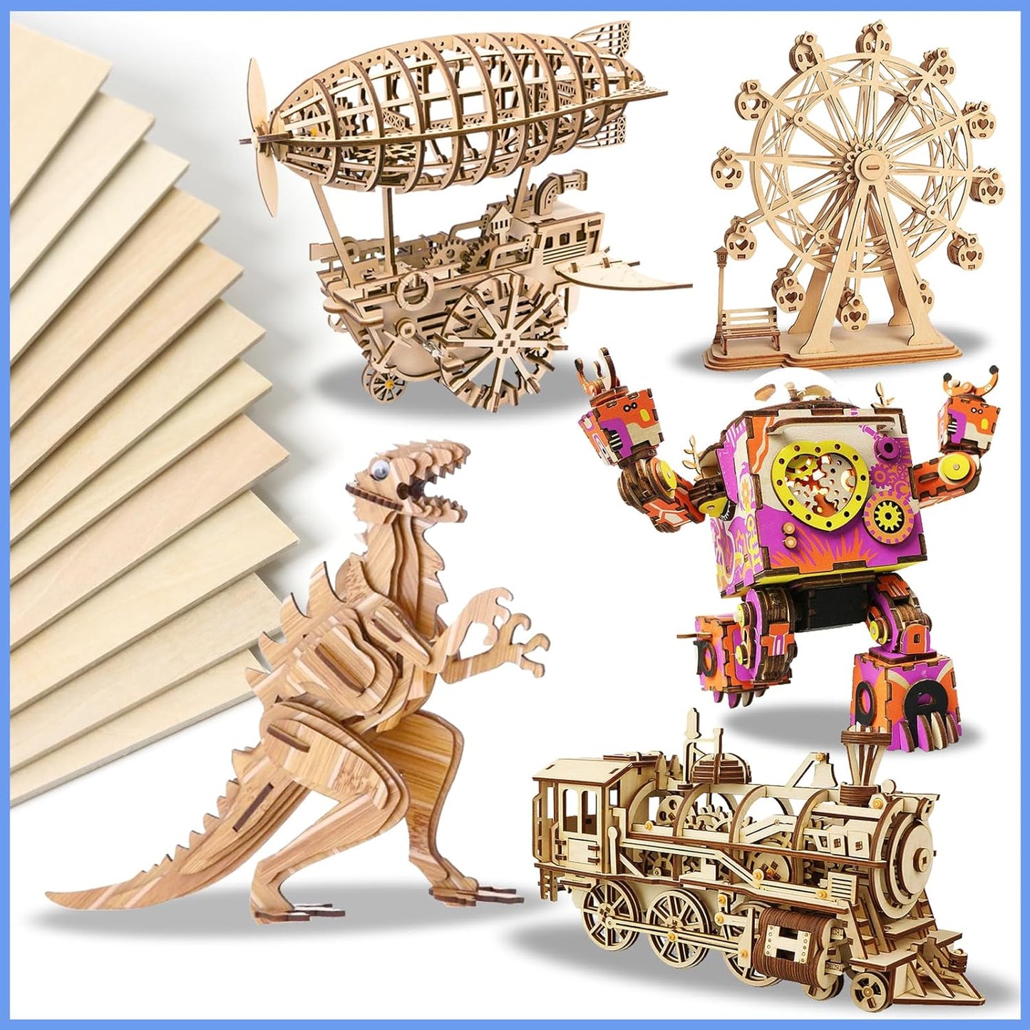 12 Pack Basswood Sheets for Crafts 12x18x1/8 Inch, 3mm Thick Unfinished Plywood for Laser Cutting & Engraving, DIY Ornaments and Architectural Model