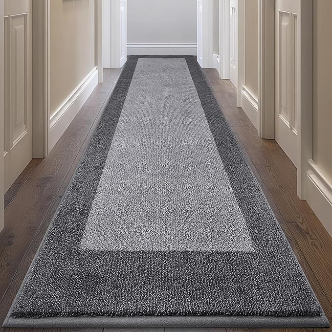 Machine Washable Runner Rug 32" x 144", Non Slip Kitchen Rug for Floor, Absorbent Entrance Rug for Hallway, Bedroom, Living Room, (Roll Packing)