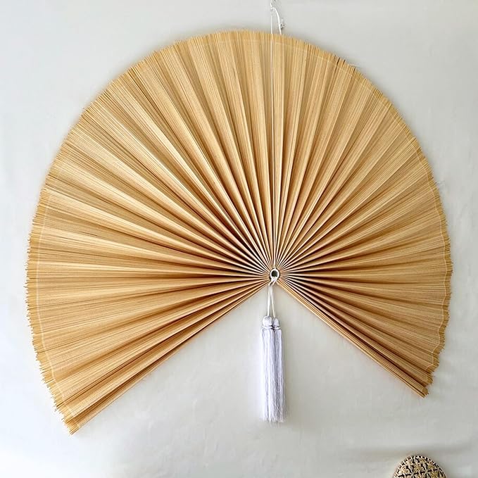 ChumDecor Fan Wall Decor, Japanese Chinese Wall Fans Decor, Boho Hanging Headboard, Decorative Folding Fan for Over Bed Decorations