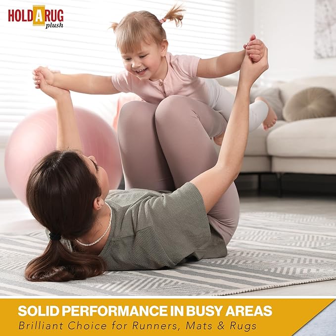 Hold-a-Rug Plush 2'6 x 12' Nonskid, Nonslip Rug Pad, Reversible Gripper, ¼ Thick, Safe for All Floors and Carpet, Keep Area Rugs Secure