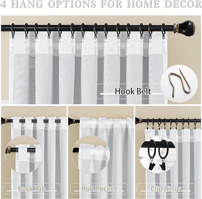 DUALIFE 100% Linen Blackout Curtains for Ceiling Track System Back Tab, Loop Pocket Curtains 84 Inch Wide Pinch Pleated Drapes for Patio Sliding Glass Door, Greyish White,W84x L96, 2 Panels