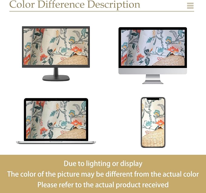 DriftAway Ada Floral Botanical Print Flower Leaf Lined Thermal Insulated Room Darkening Blackout Window Curtains 2 Layers Set of 2 Panels Each 52 Inch by 84 Inch Linen Orange Teal