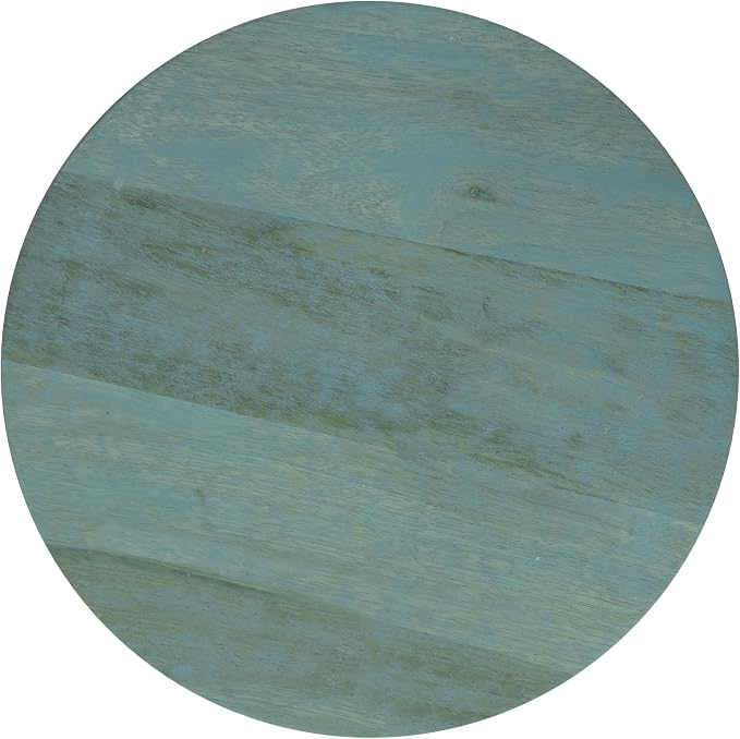 SIMPLIHOME Robbie Accent Table - 16 inch Wide Solid Mango Wood End Table in Teal Wash, Boho Contemporary Rustic Side Table for Living Room or Bedroom with Multipurpose Function, Assembled