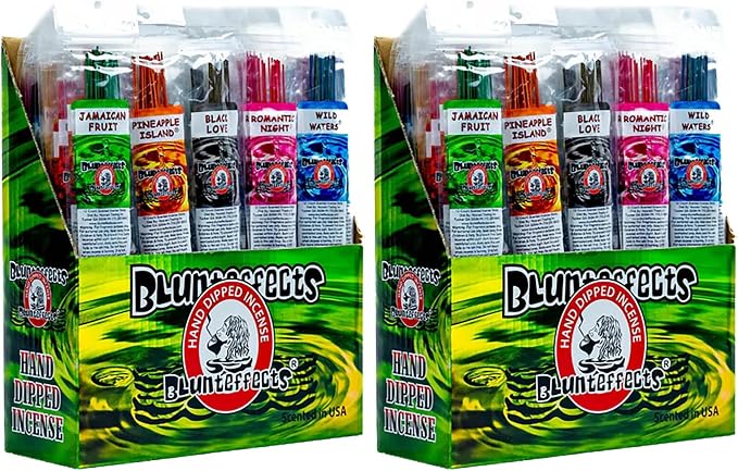 Blunteffects Hand-Dipped Incense Sticks - Premium 288-Pack Variety Set, 12 Different Scents, 11" Long, USA-Made Aromatherapy with Long Burn Time (12 Pack, 144 Total Sticks)