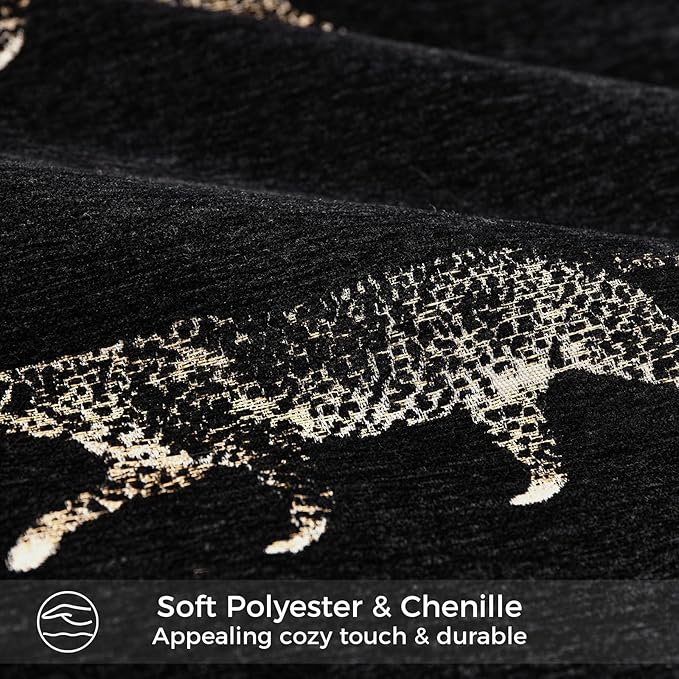 Double Sided Cheetah Pattern Throw Pillow Cover 22x22 Inch, Luxury Reversible Design Pillow Covers with Invisible Zipper for Sofa Bed Bedroom Living Room Home Decor
