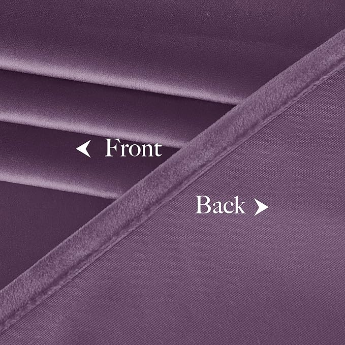 NICETOWN Lavender Purple Velvet Curtains 84 inches Long for Office Studio Office Infant, Thick and Smooth Classical Elegant Room Darkening Home Decor Window Treatments, 2 Pieces, 52" W by 84" L