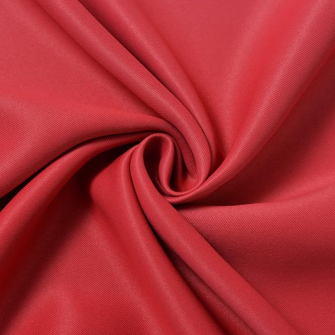 Yakamok Red and Black Blackout Curtains, Ombre Room Darkening Window Curtains for Living Room,Grommet Thermal Insulated Drapes,Light Blocking Curtains for Girls Bedroom,52x54 Inch, 2 Panels