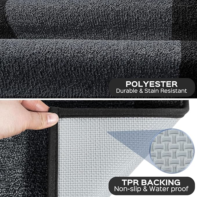 Machine Washable Runner Rug 32" x 96", Non Slip Kitchen Mat for Floor, Absorbent Entryway Rug for Kitchen, Bedroom, Living Room, Hallway, Door (Roll Packing)