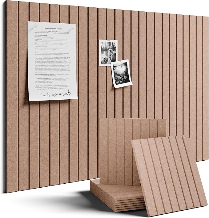 Fluxynara Large Felt Bulletin Board 36"x24" Cork Board Alternative - 6 Pack with 32 Safe Removable Adhesive Tabs, Cork Boards for Walls Felt Boards for Home Office Classroom Pin Board-Terracotta
