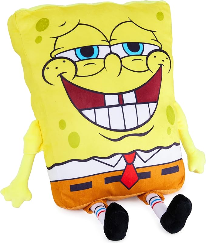 Get Trend Spongebob Squarepants Plush Cushion Pillow, Soft Plush Throw Pillow Cute Fluffy Cushion Bedroom Decor, Gifts for Teens, Women (Yellow Spongebob, L13.8 x W11)