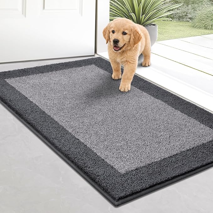 Indoor Door Mat 20" x 32", Washable Kitchen Rug, Non Slip Entryway Rug for Floor, Absorbent Entrance Throw Rug for Laundry, Bathroom, Door