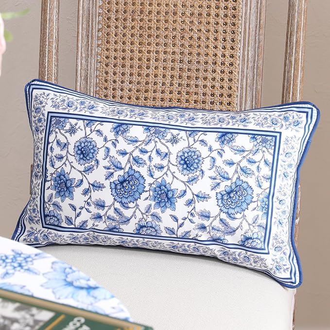 ISAENNE Designer Velvet Throw Pillow Cover,Set of 2,20"x12"-BlueWilow | Pillow Cover,Concealed Zipper Design,Dragonfly Pattern,Sofas,Bedroom,Living Room,Lounge Chairs,All Season Home Decor