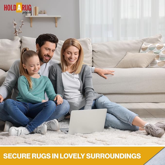 Hold-a-Rug Plush 2'6 x 12' Nonskid, Nonslip Rug Pad, Reversible Gripper, ¼ Thick, Safe for All Floors and Carpet, Keep Area Rugs Secure