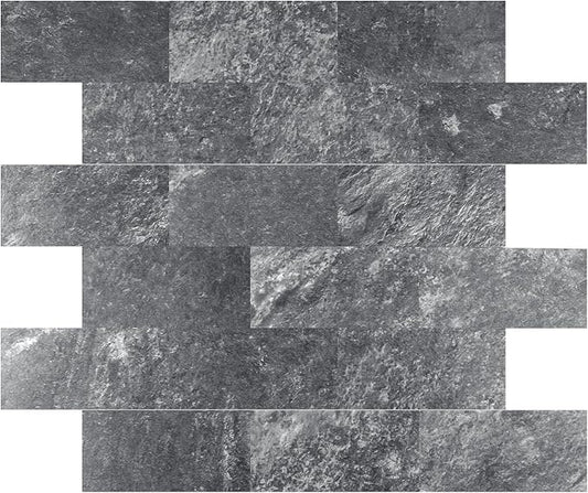 2026 New Upgrade Peel and Stick Backsplash Tile, Peel and Stick 11.34" X 11.57" Wall Tile for Kitchen, Bathroom, Fireplace, Laundry (Dark Rock, 5 Packs)