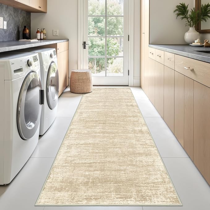 zesthome Long Hallway Runner Rugs - Washable Rug 2x10, Stain Resistant Soft Kitchen Runner, Anti Slip Backing Abstract Runner Rugs for Entrance, Bedroom, Living Room, Laundry, Stair