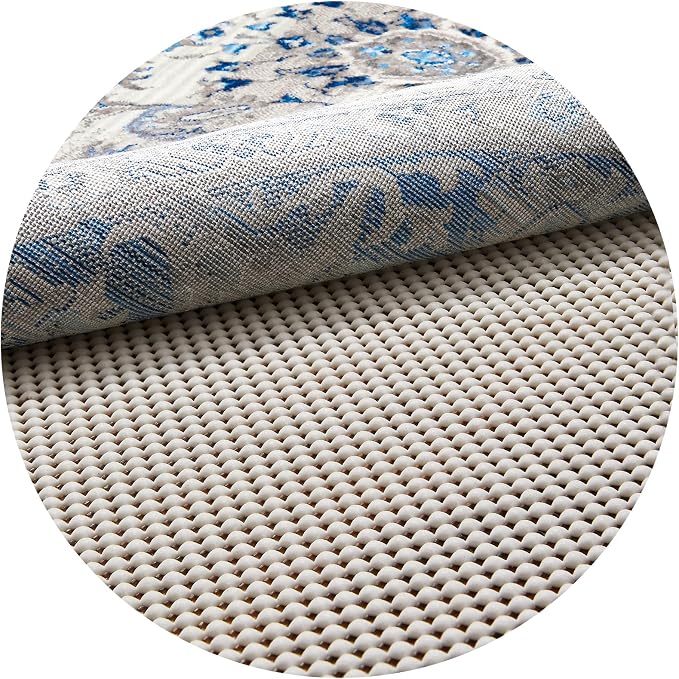 Veken 7 Ft Round Rug Pad Gripper for Hardwood Floors, Non Slip Rug Pads for Area Rugs, Thick Rug Grippers for Tile Floors, Under Carpet Mat, with More Than 99 Pieces Anti-Slip Solid Square Pattern