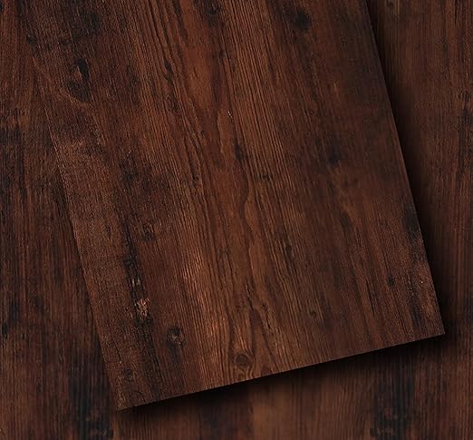 18 Sq. Ft Floor Tiles Peel and Stick Vinyl Floor 36 x 6 inch Luxury Self Adhesive Waterproof Flooring Planks DIY for Kitchen, Living Room, Shops, RV, Wood Look Plank, 12-Pack, Rustic Brown