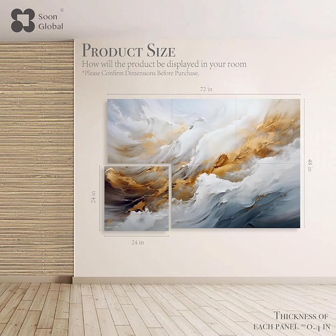 Soon Global Acoustical Wall Panels, 72 X 48 Inches Art Acoustic Panels, Decorative Acoustic Panels, Acoustic Wall Panels, Sound Absorbing Wall Art, Whispers of Serenity