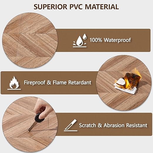 Peel and Stick Floor Tile, 20-Pack 12" x 12" Herringbone Wood Look Waterproof Self-Adhesive Vinyl Flooring, Easy DIY for Bedroom, Kitchen, Living Room, RV, Cover 20 Sq. Brown