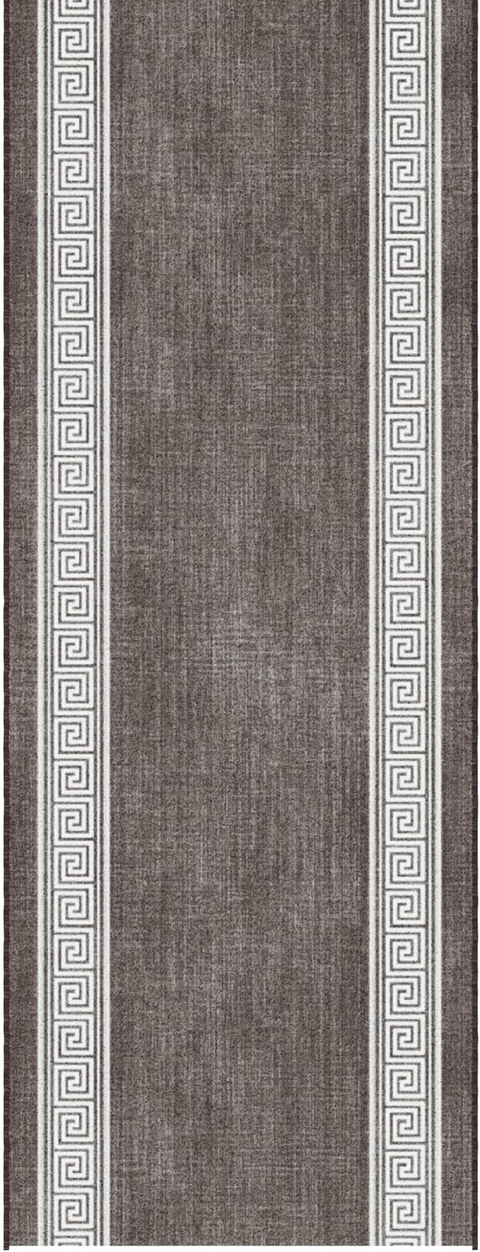 Ottomanson Hallway Runner Rug 2'7" x 12' – Soft Non-Slip Rug, Low Pile Carpet for Entryway, Kitchen & Long Hallways in Apartments and Homes, Greek Border Brown