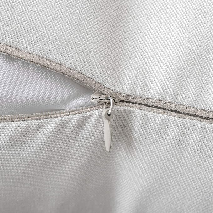 MIULEE Pack of 2 Decorative Outdoor Solid Waterproof Throw Pillow Covers Faux Linen Garden Farmhouse Cushion Cases for Patio Tent Balcony Couch Sofa 18x18 Inch White