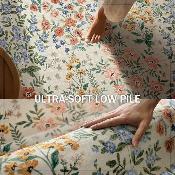 Washable Kitchen Rug Runners for Hallways: 2'x6' Entryway Rug with Non Slip Backing Low Pile Soft Indoor Floor Carpet Runner for Hallways Kitchen Laundry Room Bedroom