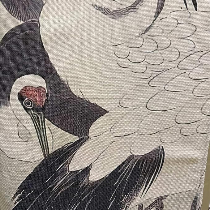 Ofat Home Japanese Noren Traditional Painting Flying Crane Doorway Curtain Tapestry, Wall Hanging for Kitchen Bathroom Bistro Partition Shading Bedroom Decoration, Customizable, 33.5X 59 in