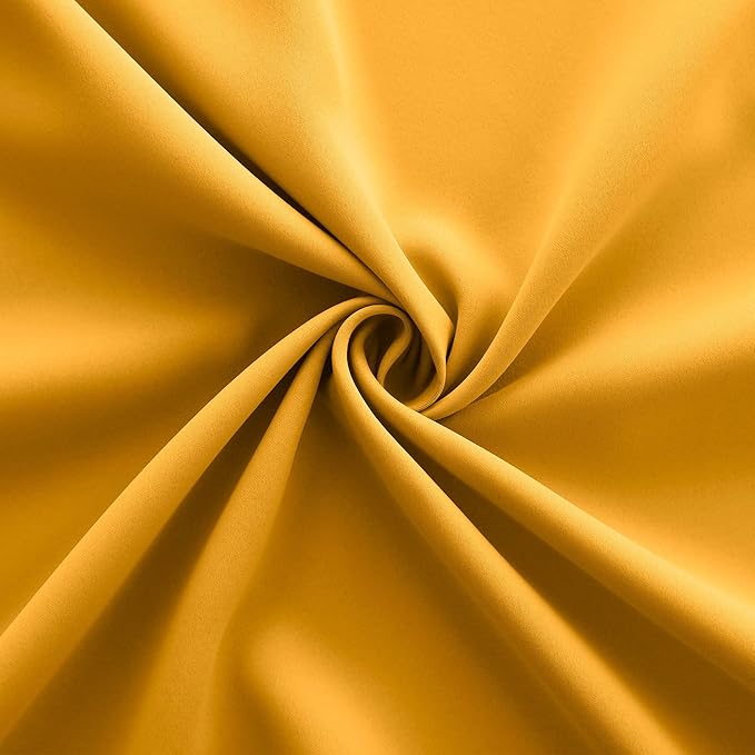 KOUFALL 108 Inch 9FT Room Darkening Curtains, Grommet Drapes for Living Room Bedroom, 2 Panels Set, 9 FT Length 52'' W x 108'' L Inches, Mustard Yellow