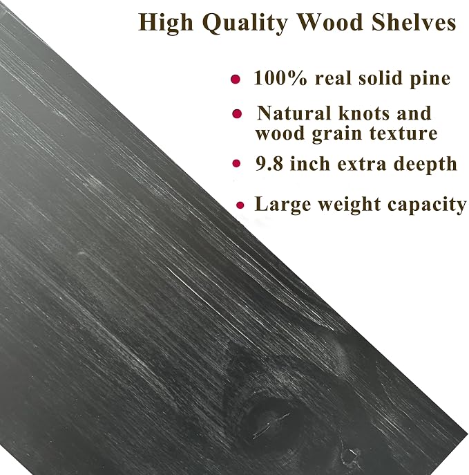 ROGMARS Industrial Pipe Shelving Pine Wood Floating Shelves for Wall | 30 inch Kitchen Wall Mounted shelves Bathroom Shelves with Towel Bar Coffee Bar Shelf with Hooks for Living Room Bedroom