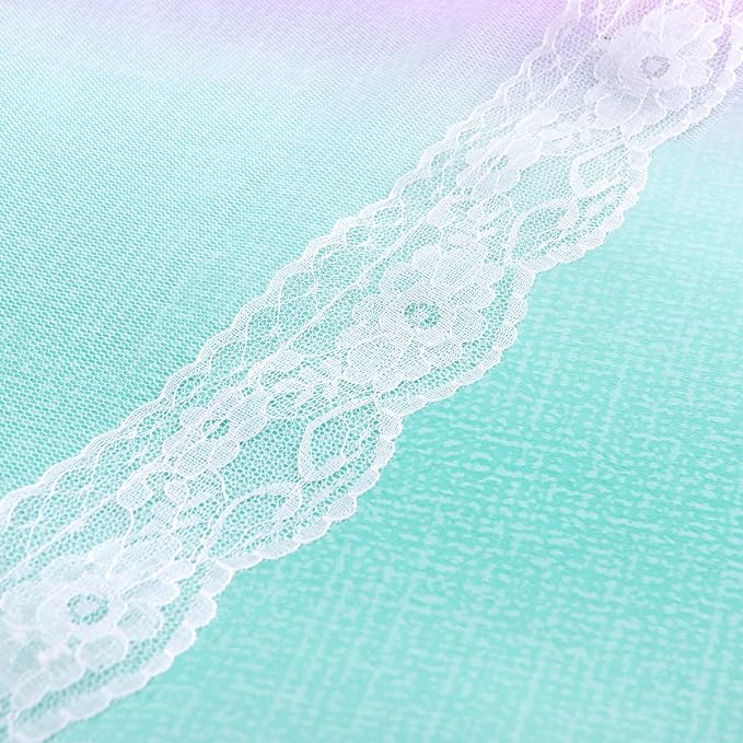 XiDi Pink Green Curtains 108 Inches Long, Unicorn Wall Decals for Kids Rooms, Purple Curtains for Toddler Bedroom, Wall Decals for Girls Dedroom Curtain 52 Inches Wide 1 Panel