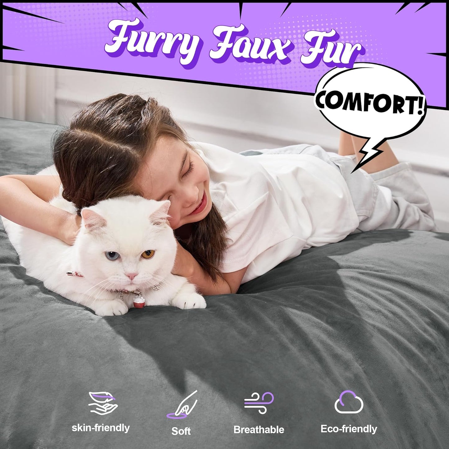 Hobestluk 3 in 1 Bean Bag Chair Giant Bean Bag Chairs for Adults with Velvet Cover Convertible Bean Bag Floor Cushion with Machine Washable Cover for Living Room (Velvet Grey)