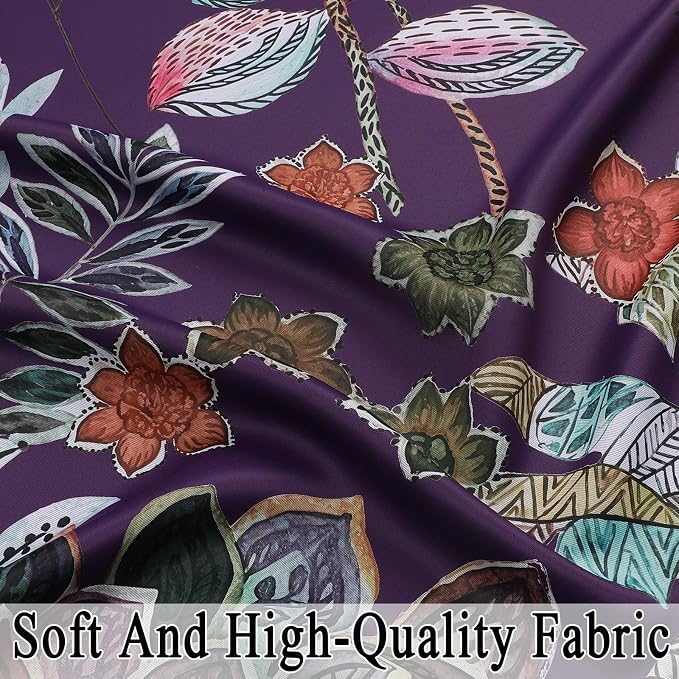 Estelar Textiler Purple Boho Blackout Floral Curtains 108 inch Long for Living Room,Energy Saving Window Treatment Room Darkening Grommet Thermal Insulated Curtains for Bedroom 2 Panels Set,52Wx108L
