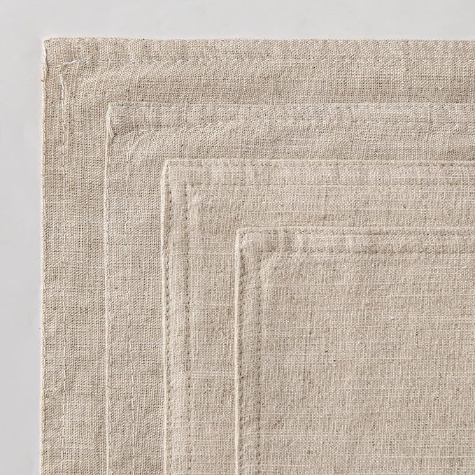 MIULEE Beige Boho Linen Decorative Pillow Covers 20x20 Inch Pack of 4 | Natural Throw Pillow Covers Soft Farmhouse Couch Pillowcases Modern Home Decors for Living Room Bed Sofa