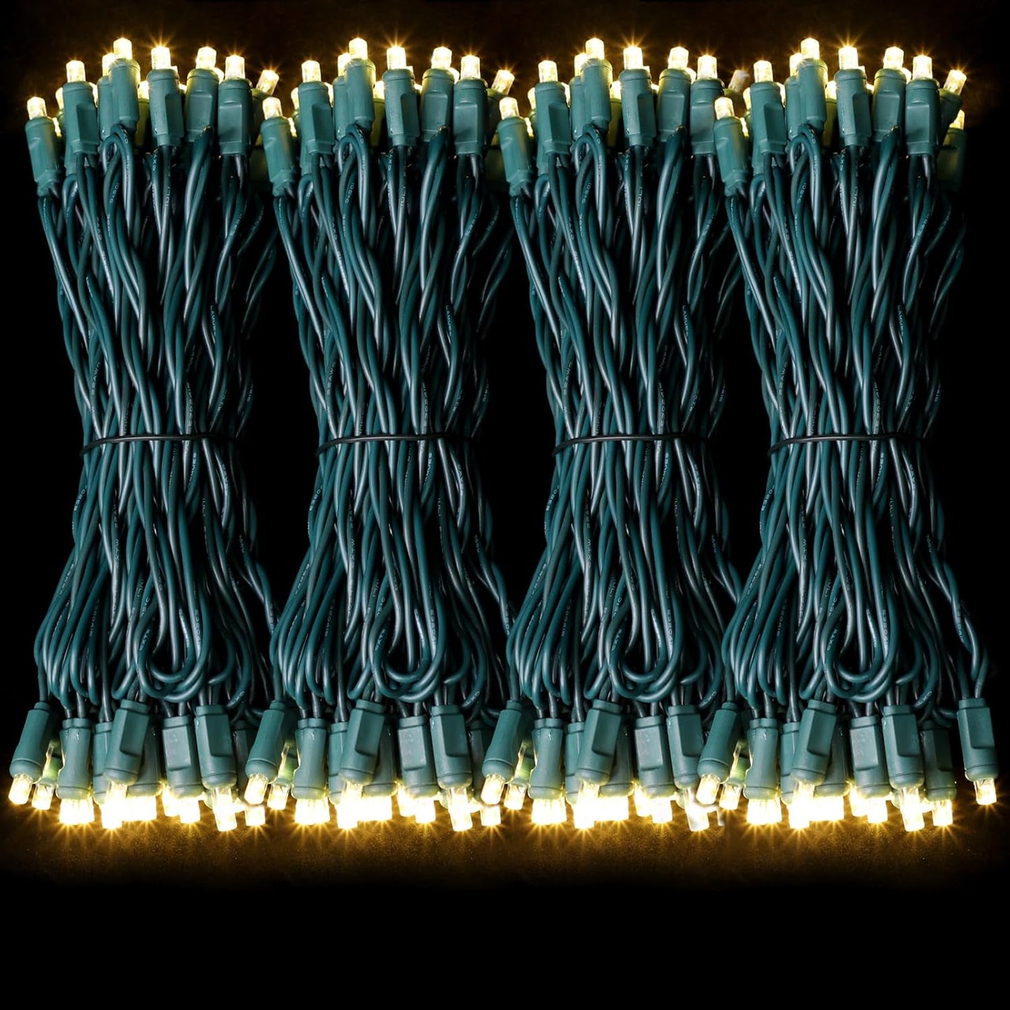1200LED (24pk of 50L) String Lights, LED Christmas Lights, 6" SPACING,Green Wire,Warm White