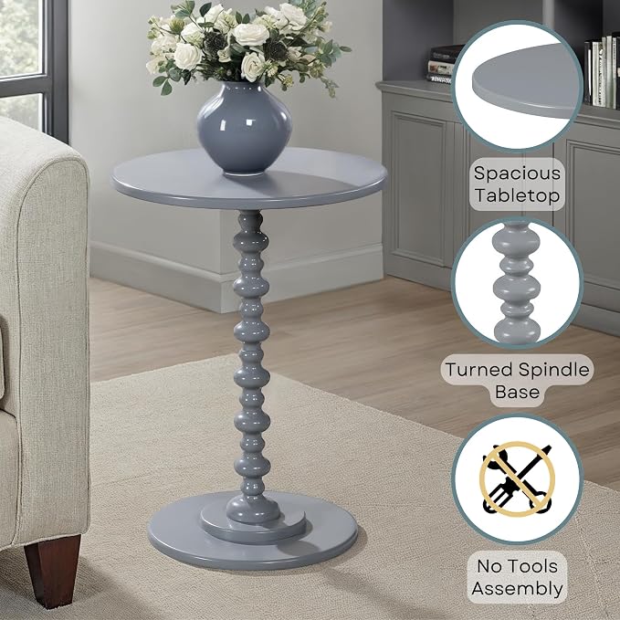 Convenience Concepts 131355GY Palm Beach Spindle Table, Gray
