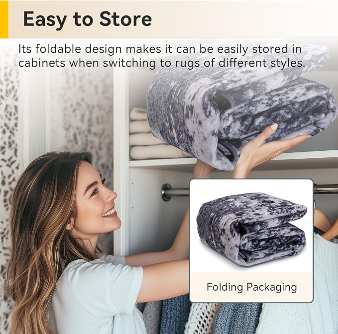 RELEANY Washable Area Rugs 2'6"x14 Non-Slip Modern Abstract Soft for Living Room Entryway Bedroom Kitchen, Print Pattern, Black Navy Blue Gray