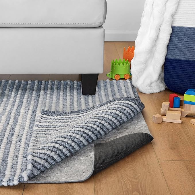 RUGPADUSA - Dual Surface - 9'x11' - 1/4" Thick - Felt + Rubber - Non-Slip Backing Rug Pad - Safe for All Floors