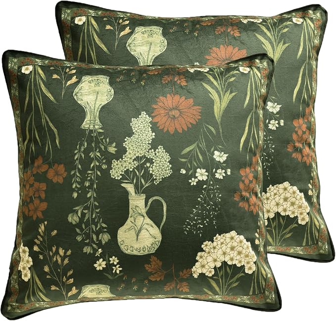 ISAENNE Designer Velvet Throw Pillow Cover,Set of 2,22"x22"-Nocturne | Pillow Cover,Concealed Zipper Design,Dragonfly Pattern,Sofas,Bedroom,Living Room,Lounge Chairs,All Season Home Decor