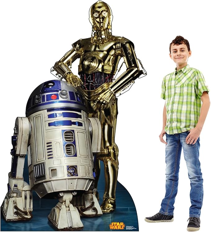 Cardboard People R2D2 & C3PO Life Size Cardboard Cutout Standup - Star Wars Classics Retouched