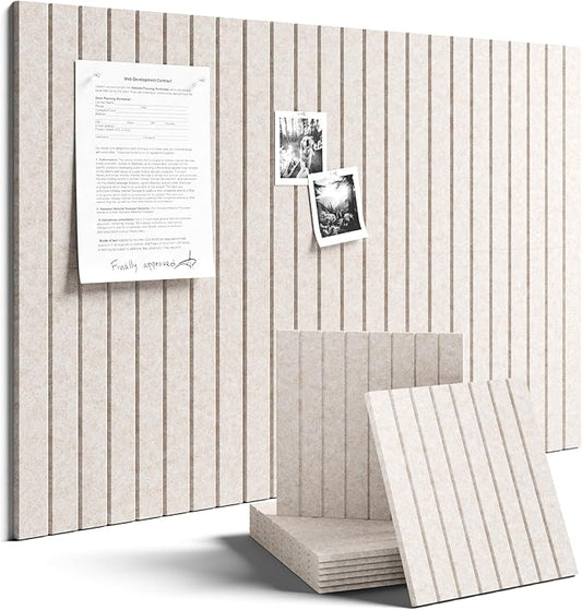 Fluxynara Large Felt Bulletin Board 36" x 24" Cork Board Alternative-6 Pack with 32 Safe Removable Adhesive Tabs, Cork Boards for Walls Cork Board for Home Office Classroom Pin Board -Oatmeal
