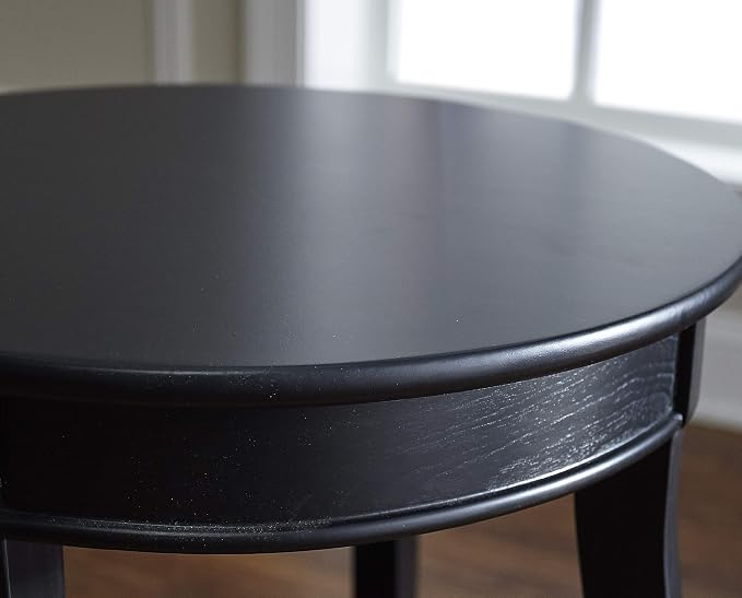 Powell Furniture Round Table with Shelf, Black