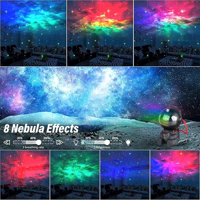 Astronaut Star Projector, Star Projector Galaxy Light for Kids，8 Modes Remote and 270° Adjustable Led Lights for Bedroom, Girls Room Decoration, Home Theater, Ceiling, Timer(Original Black)