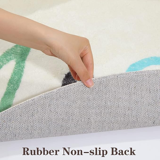 Topotdor Round Kids Play Rug Alphabet Nursery Area Rug Extra Large Soft Crawling Play Mat for Children Toddlers Bedroom (71 inch, Grey)