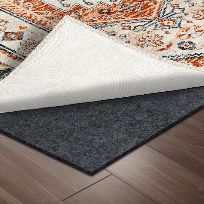 100% Waterproof Rug pad, 5x8 ft Area Rug Non-Slip Rug Pads, Carpet Pads for All Floors and finishes, Felt pad for Hardwood Floors, Keep Carpets in Place Soft and Secure(1/8" Thick, 5' x 8')