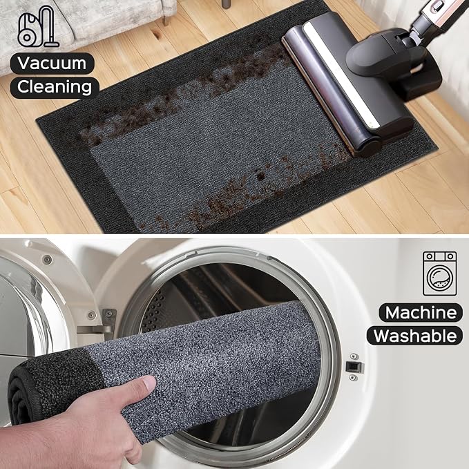 Machine Washable Runner Rug 32" x 168", Non Slip Kitchen Rug for Floor, Absorbent Entrance Rug for Hallway, Bedroom, Living Room, (Roll Packing)