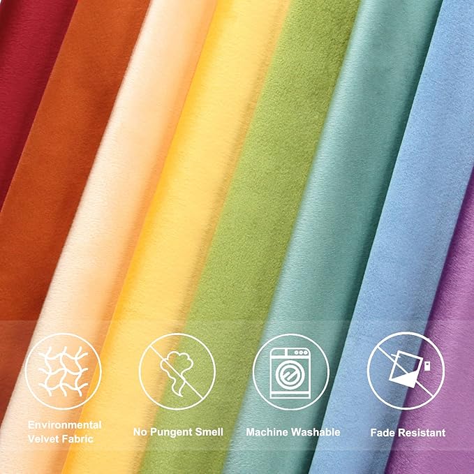 Btyrle Throw Pillow Covers 18x18 Inches Set of 4 Soft Velvet Couch Cushion Covers Modern 8-Colors Rainbow Designsfor Sofa Bedroom Home Decor(Rainbow Series with Edge)