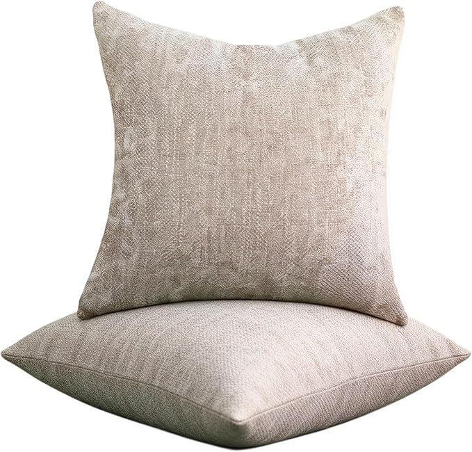 Small Throw Pillow 18x18,Couch Pillows,Velvet Throw Pillow for Bed and Couch,Set of 2,Gray