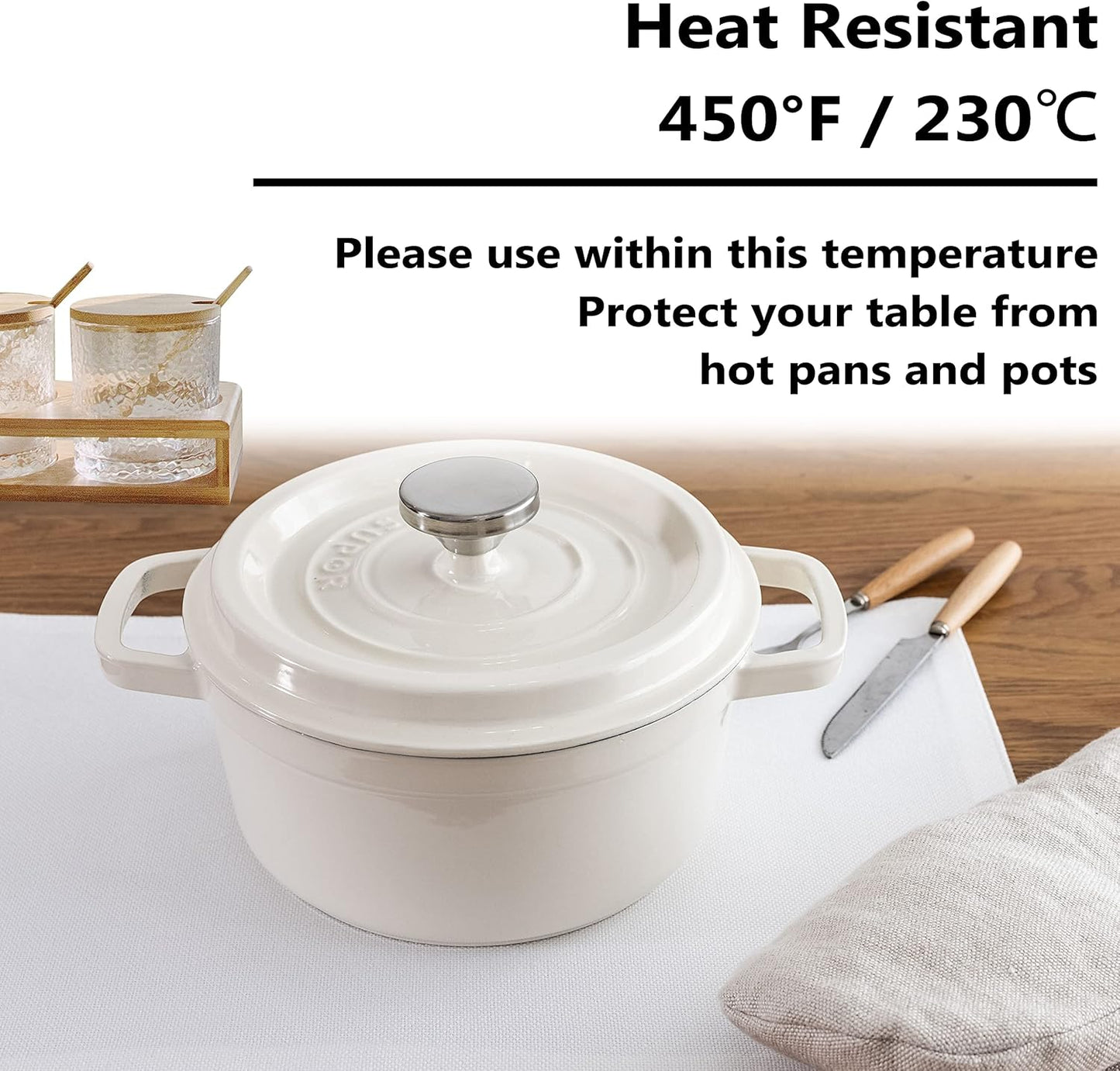 Home Brilliant White Placemats Set of 6 Heat Resistant Dining Table Place Mats for Kitchen Table for Wedding Party Holiday, Pure White