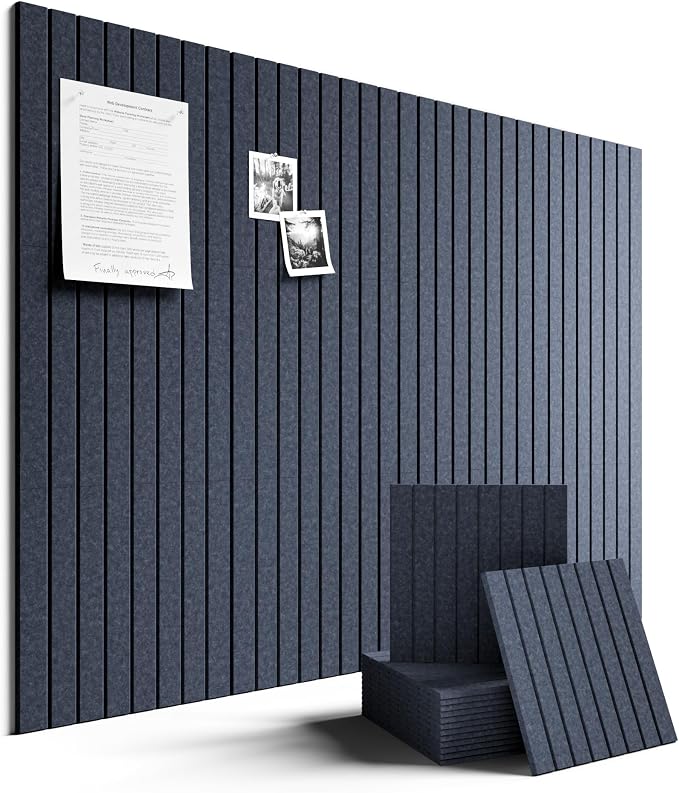 Fluxynara Large Felt Bulletin Board 48" X 36" Cork Board Alternative-12 Pack with 64 Safe Removable Adhesive Tabs, Cork Boards for Walls Cork Board for Home Office Classroom Pin Board -Navy Blue